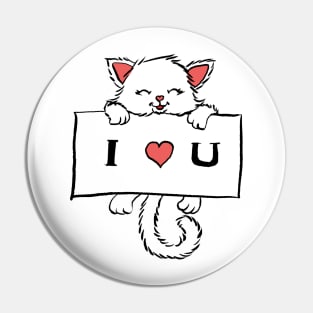 valentines kitten Pin