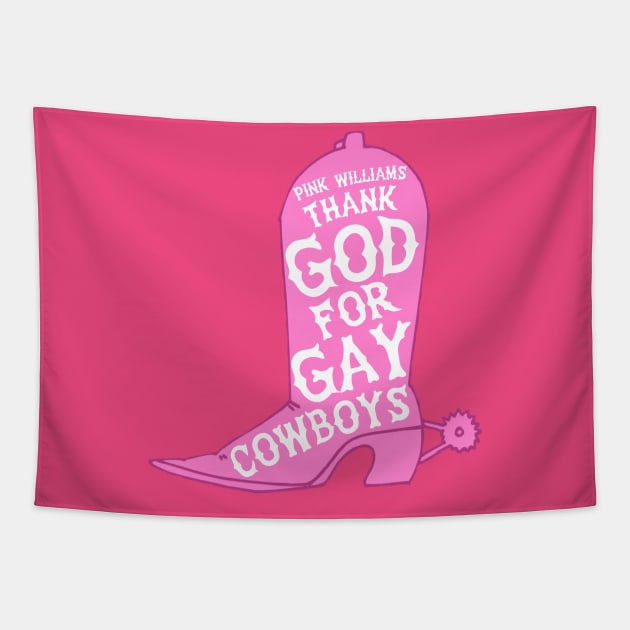 Gay Cowboy Boot Tapestry by Pink's Mercantile  