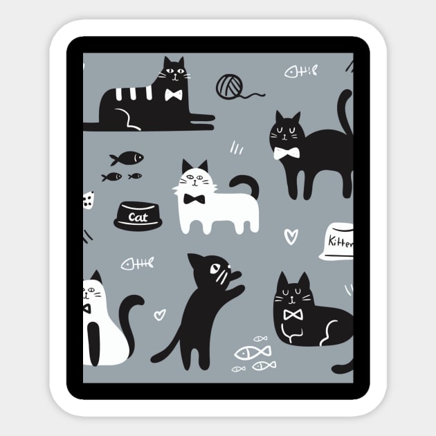 black cats Cute cat cute kittens Funny Cats Sticker