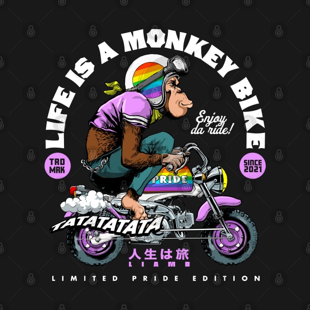 Pride Monkey Bike Edition by Black Tee Inc