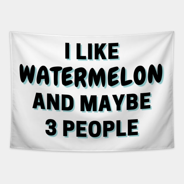 I Like Watermelon And Maybe 3 People Tapestry by Word Minimalism