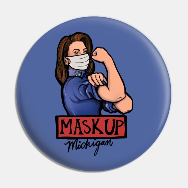 Mask Up Michigan Pin by bubbsnugg