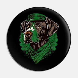 Pointer dog St. Patrick's day Pin