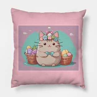 Cute Easter cat Pillow