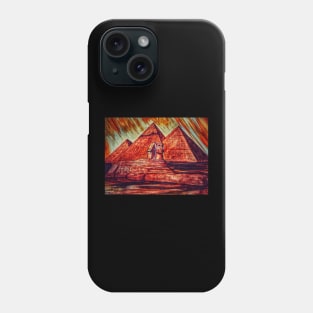 The Great Sphinx and Pyramids in Grunge Phone Case