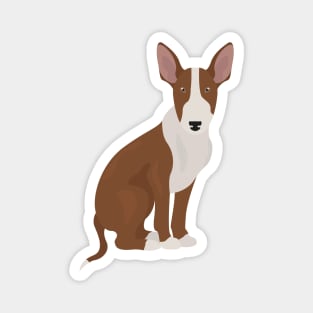 Bull Terrier Dog Sitting Magnet