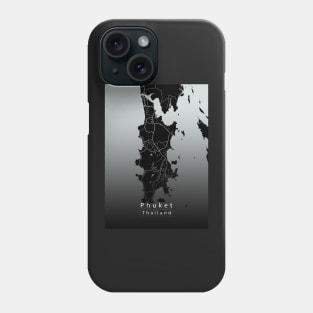 Phuket Thailand Island Map dark Phone Case