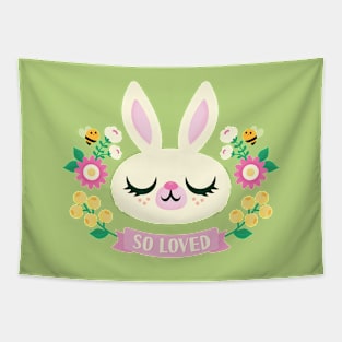 You're So Loved - Bunny and Flowers Tapestry