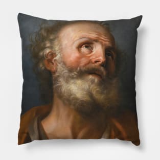 A Saint In Ecstasy by Follower of Jean-Francois de Troy Pillow