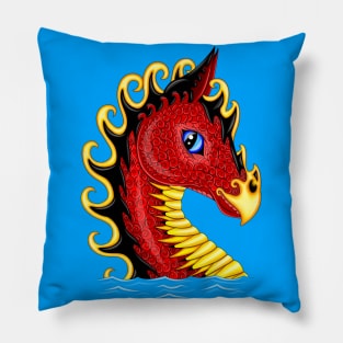 Red Water Dragon Pillow