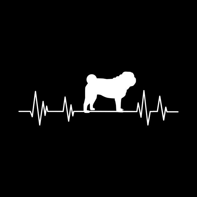 pug Heartbeat dog Heartbeat Silhouette brown by mezy