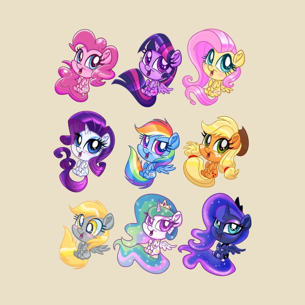 Pony Chibis by SophieScruggs