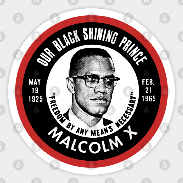 Malcolm X - Vintage Button Design - Malcom X - Sticker