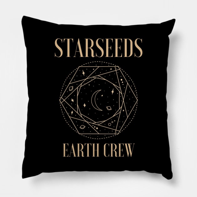 Starseeds Earth Crew Pillow by NewWorldIsHere