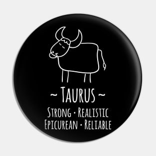 Taurus Zodiac Sign Pin