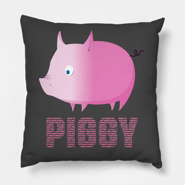 Pig Piggy gift Pink funny Cute Adorable Samcyo Sweet Pillow by Samcyo