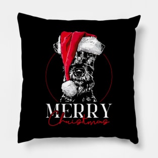 Santa Irish Terrier Merry Christmas dog mom Pillow