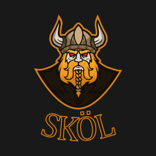 Skol Viking Helmet Nordic Scandinavian Warrior T-Shirt