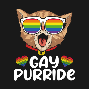 Gay Purride Gay Pride Cat T-Shirt