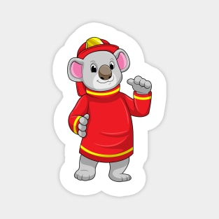 Koala as Firefighter with Helmet Magnet