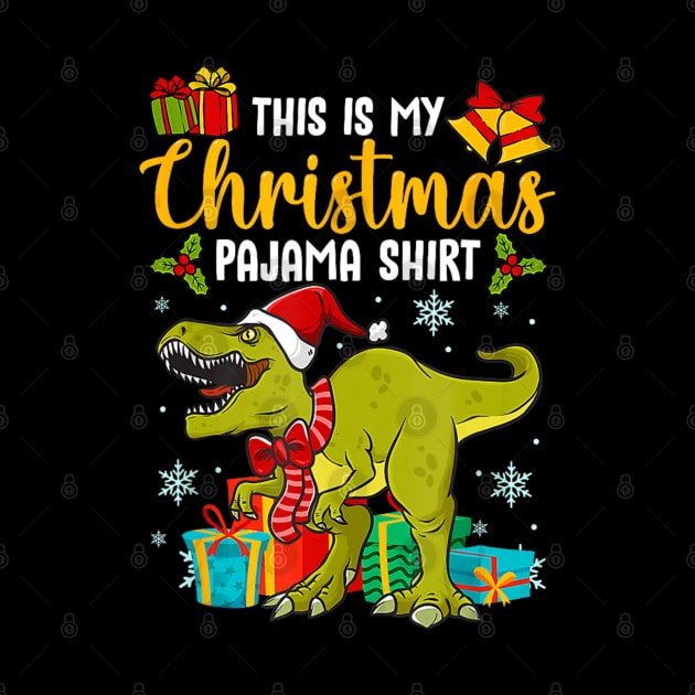 This is my Christmas pajama shirt Holiday Dinosaur Xmas by Mitsue Kersting