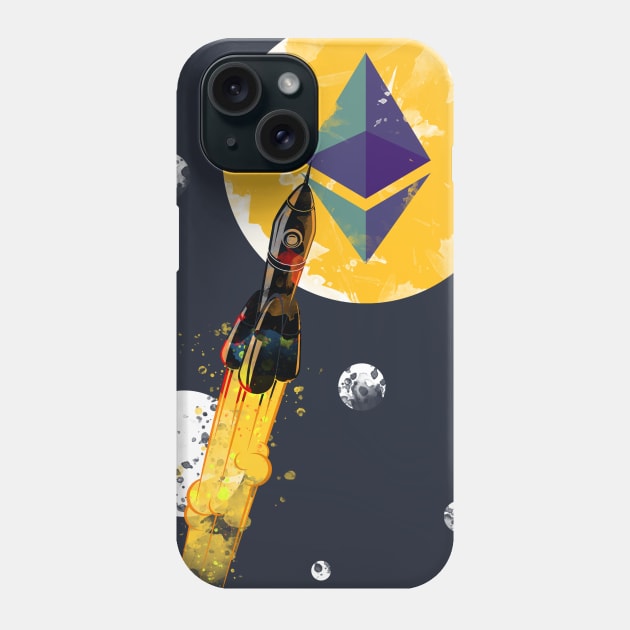 Up To The Moon : Ethereum Edition Phone Case by CryptoTextile