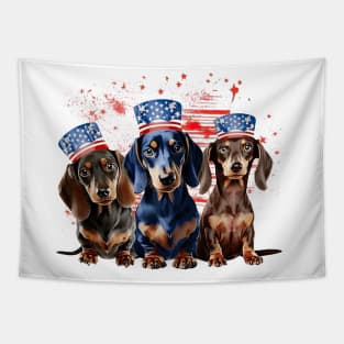 4th of July Dachshund Dogs #5 Tapestry