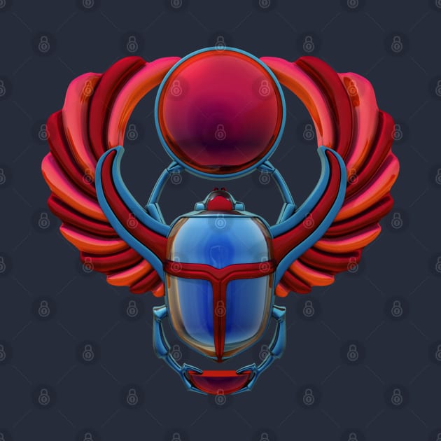 Colorful Egyptian Scarab by Packrat