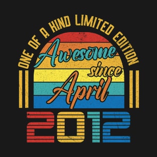 Awesome Since April 2012 11 Years Old 11th Birthday T-Shirt