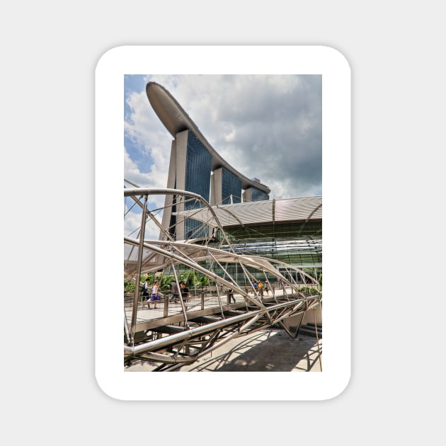 Marina Bay Sands with Helix Bridge - Singapore Magnet by holgermader