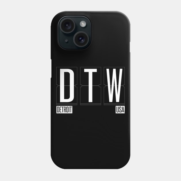 DTW - Detroit Michigan Airport Code Souvenir or Gift Shirt Phone Case by HopeandHobby