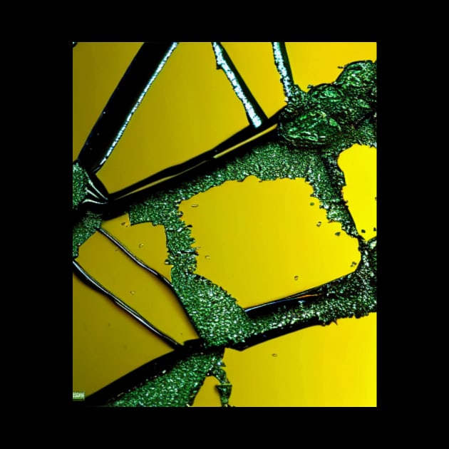 With pattern yellow & green, broken glass pattern, abstract by KK-Royal