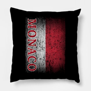 Monaco Flag Gift Women Men Children Monaco Retro Vintage Pillow