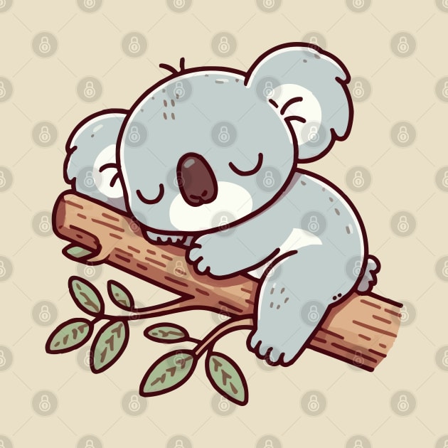 cute koala sleeping up a tree by fikriamrullah