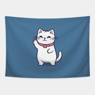 Adorable Cat Waving Tapestry