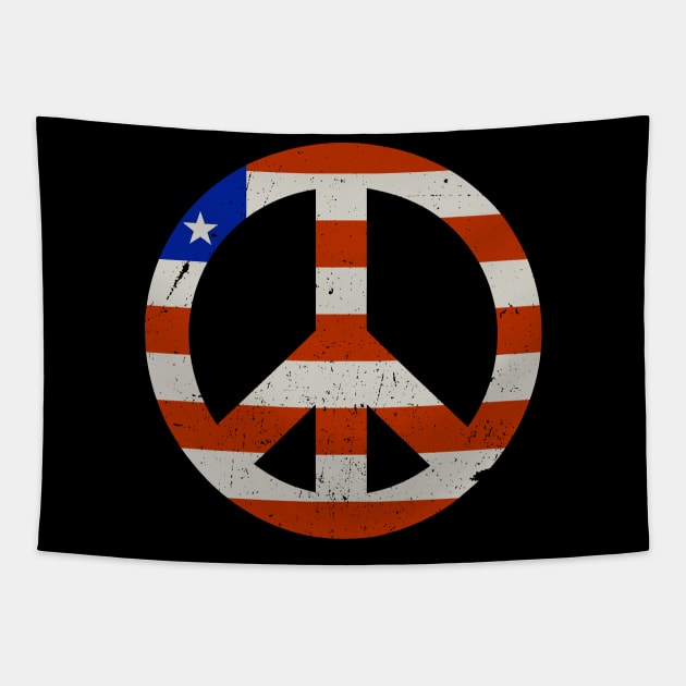 american pacific peace sign Tapestry by VizRad