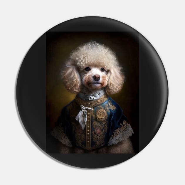 Royal Portrait of a Toy Poodle Pin by pxdg