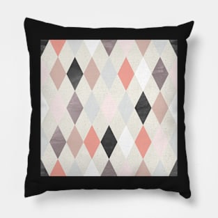 Simple Argyle Pattern in Black and Pink Pillow