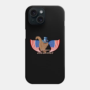 Happy 4th of July with cute cat Phone Case