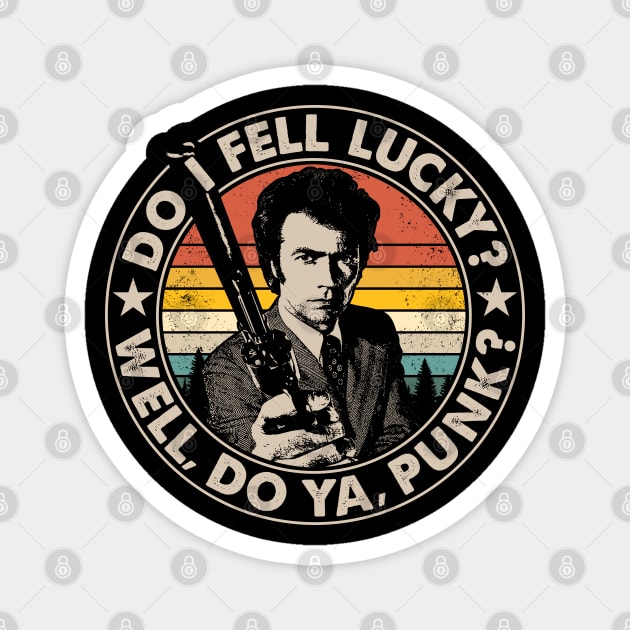 Do I Feel Lucky, Well Do you Punk Vintage Magnet by JorgeHigginsDesigns