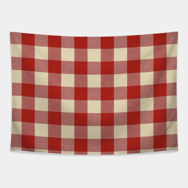 Red & white gingham Tapestry by NutsC