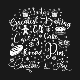 Santa's Greatest Baking Elf in Light Font T-Shirt