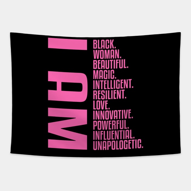 I Am, A Powerful Black Woman Tapestry by UrbanLifeApparel