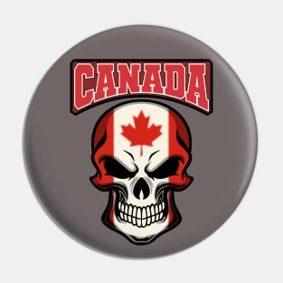 CANADA FLAG IN A SKULL EMBLEM Pin