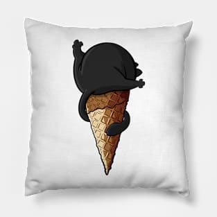 ICE CREAM BLACK CAT Pillow