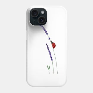 red ladybug and purple lavender Phone Case