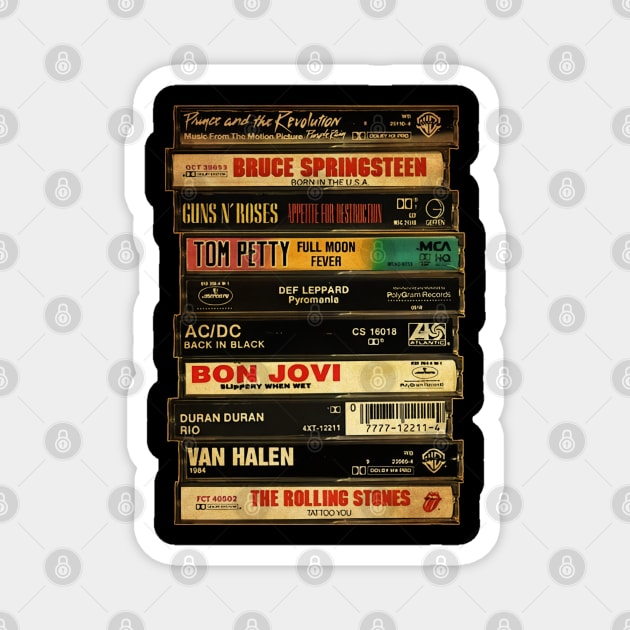 Retro Classic Rock - Cassette Style Magnet by countrydiverse