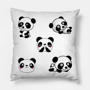 Cute And Playful Panda Sticker Pack Pillow