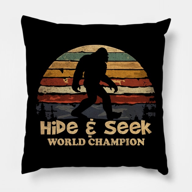 RETRO NEW COLOR HIDE AND SEEK WORLD CHAMPION Pillow by sepatubau77