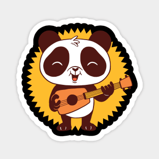 Panda Bear With Guitar Magnet